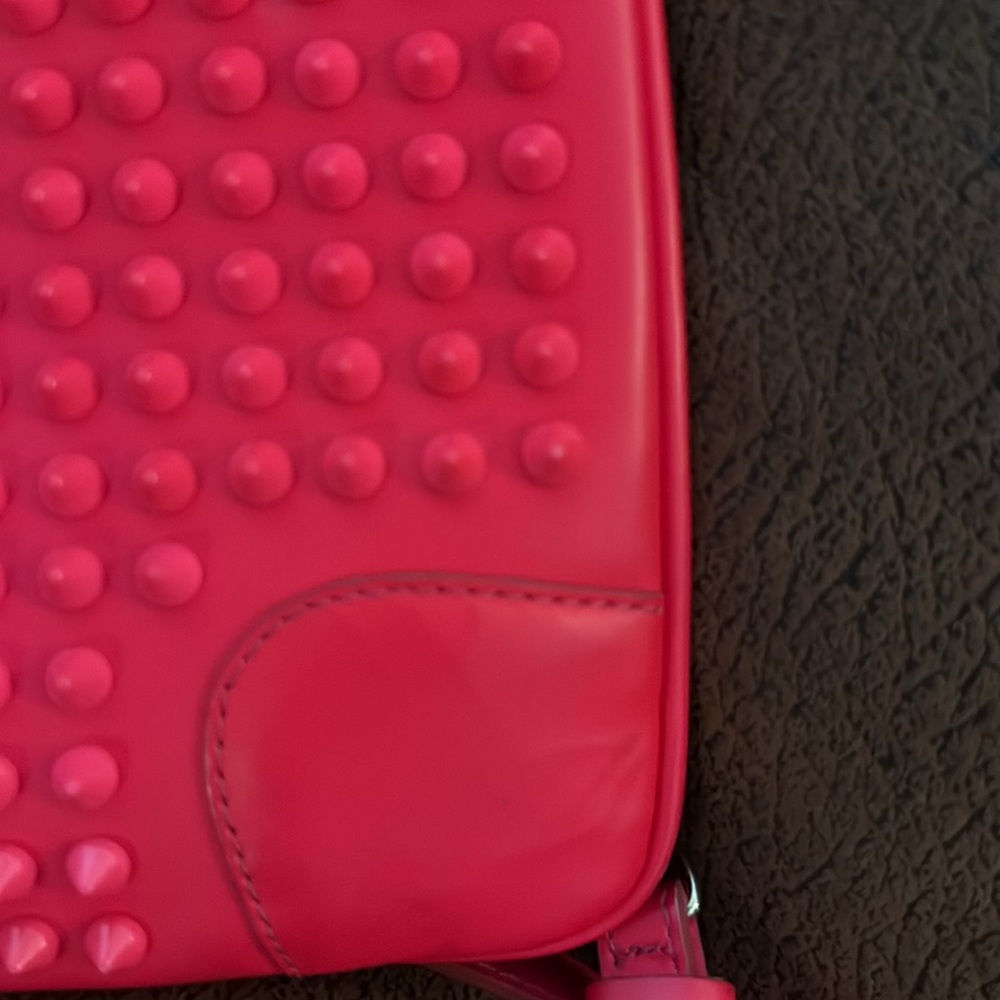 Christian Louboutin Loubiposh Studded Pink Clutch or Shoulder Bag - Picture 8 of 10